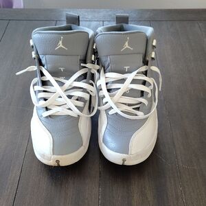 Jordan Gray and White High-Top Sneakers